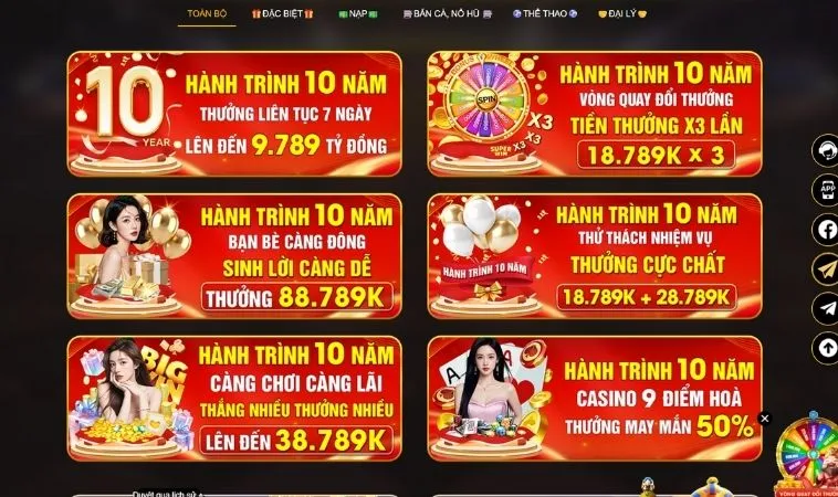 Vô vàn các chương trình khuyến mãi 789Win hấp dẫn tặng hội viên